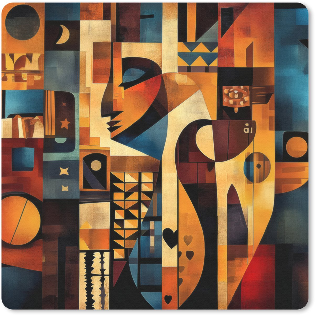 Muismat 20x20 cm - Mousepad Figuren - Abstract - Symbolen - Muismatten
