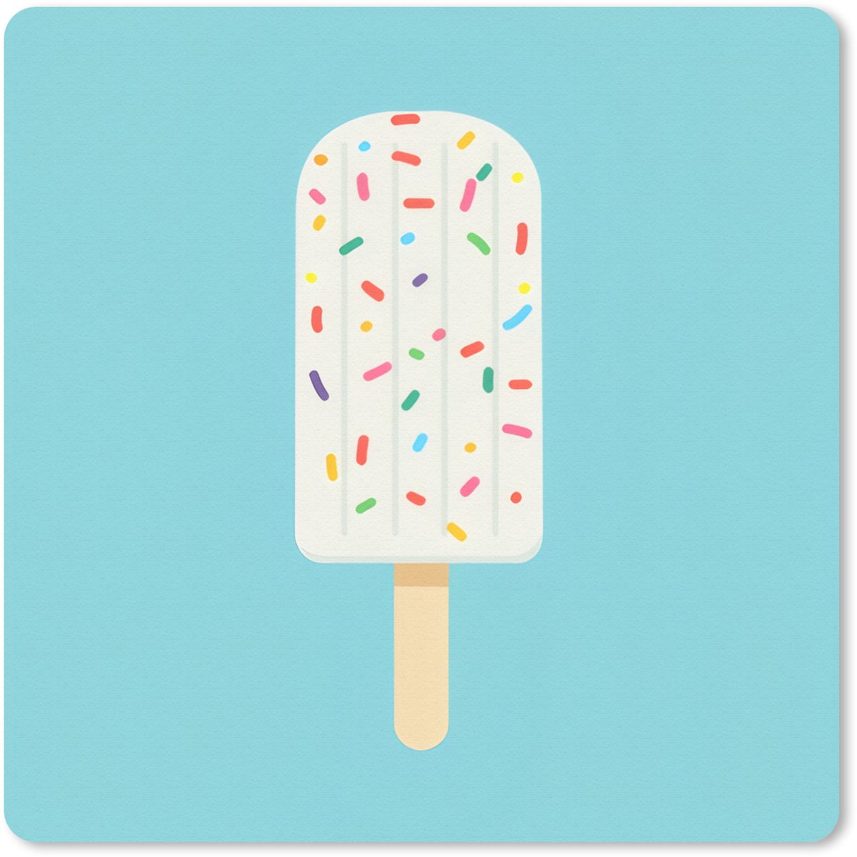 Muismat 30x30 cm - Mousepad Ijsje - Stokje - Sprinkles - Lichtblauw - Muismatten