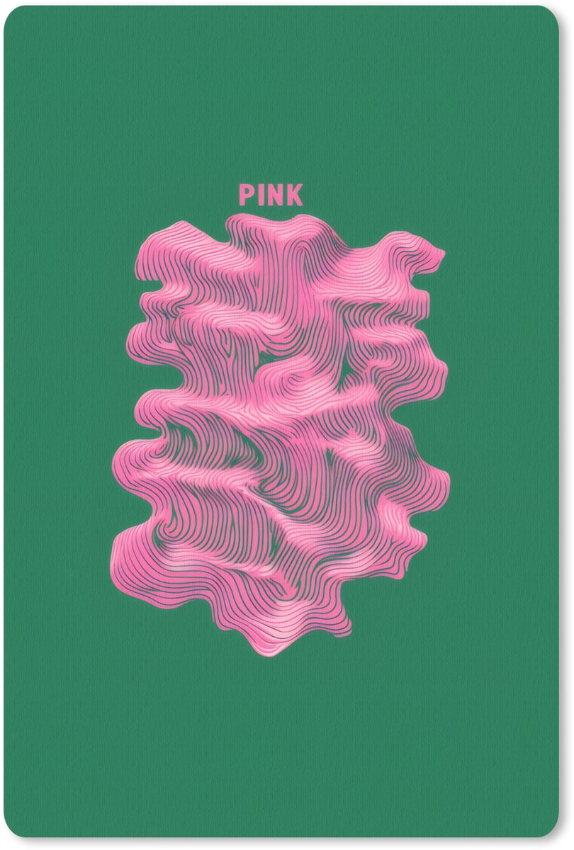 Muismat 18x27 cm - Mousepad Abstract - Pink - Lijnen - Groen - Muismatten