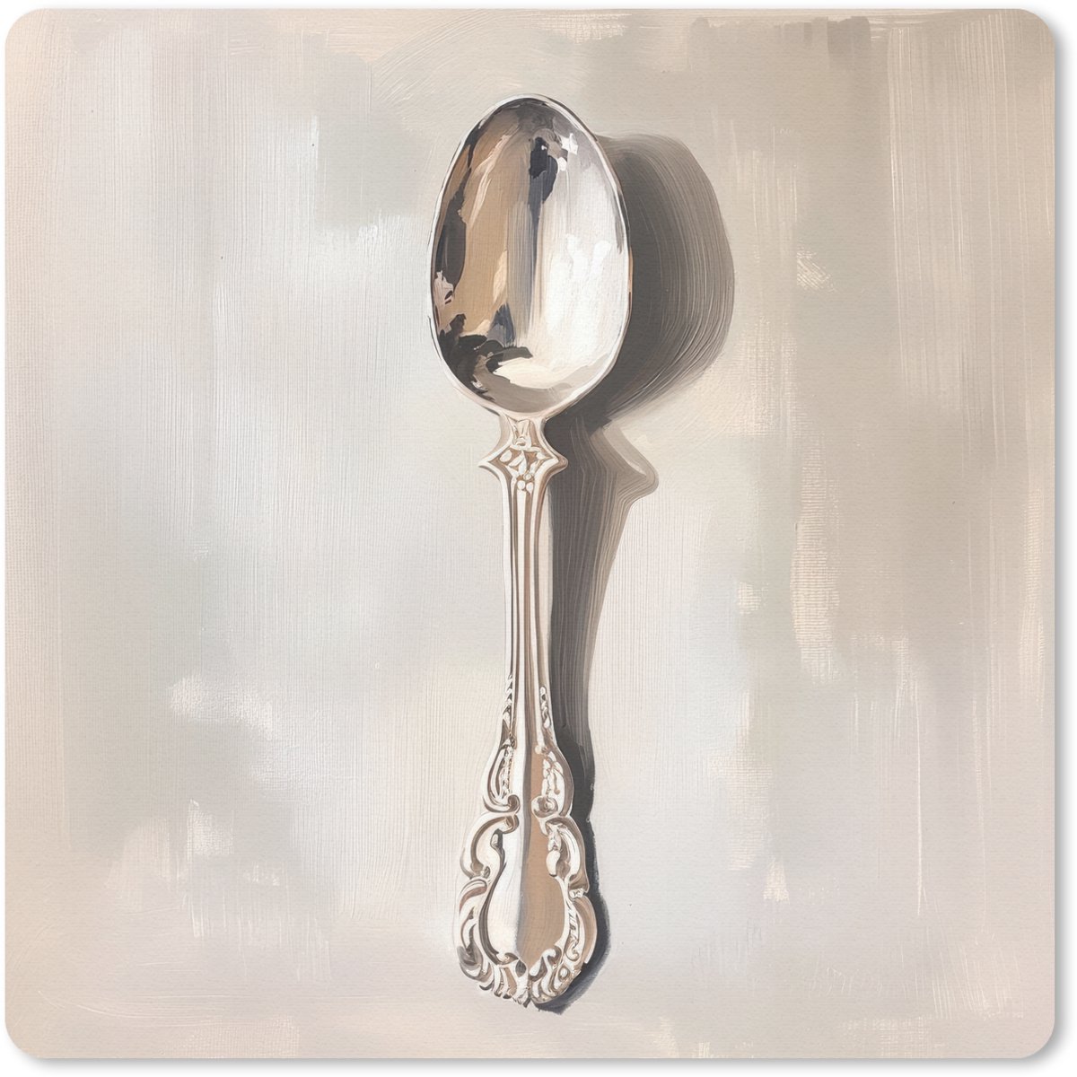 Muismat 30x30 cm - Mousepad Lepel - Verf - Zilver - Muismatten