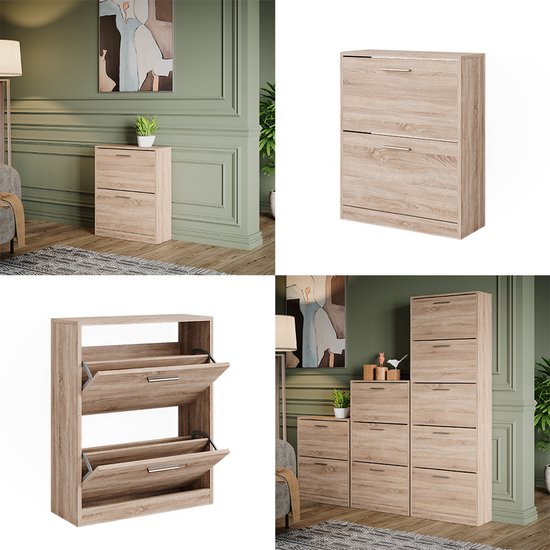 Meuble à chaussures Vicco Gizmo – 59 x 72,5 cm 2 compartiments Sonoma 2 compartiments