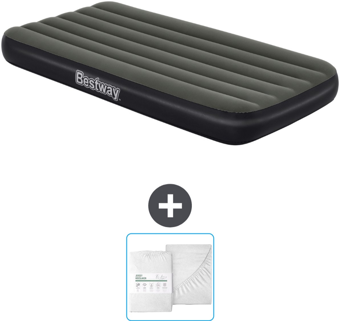 Bestway luchtbed - 1-Persoons - 99 x 188 x 28 cm - Blauw - Inclusief pomp en Hoeslaken