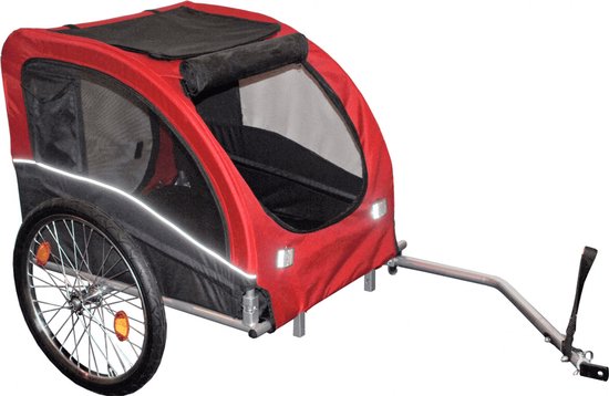 Fietskar Runner 2 rood/grijs 80 x 70 x 90 xm tot 40 kg van VidaXL — afbeelding 4