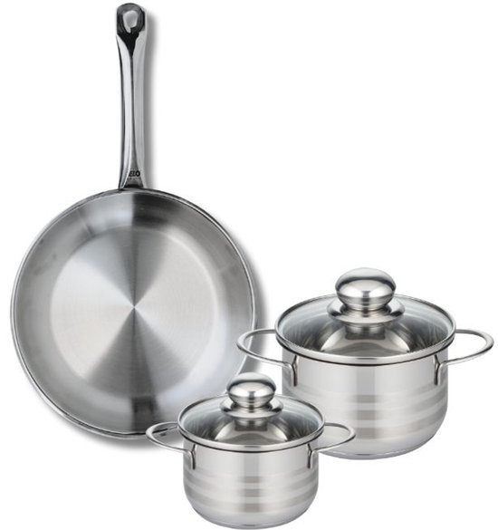 GFTIME Emaille gietijzeren kookgerei - 8-delige antiaanbakpan en koekenpanset met deksels, Hollandse oven, koekenpan, steelpan voor alle soorten kookplaat, ideaal voor het bakken van brood, PFA-vrij