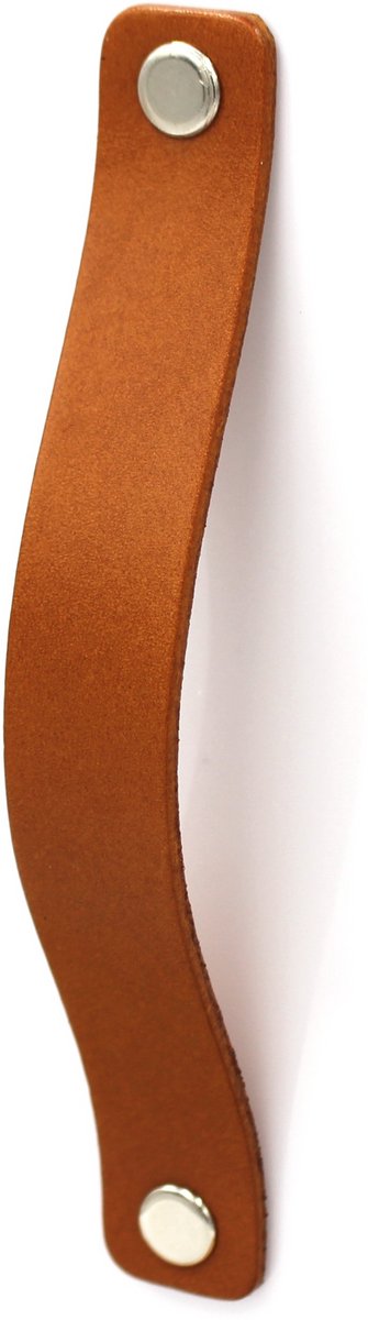 Black Tree 128K20 – Leren Meubelgreep – 128 mm Hartafstand – Handgemaakt – Kleur Cognac