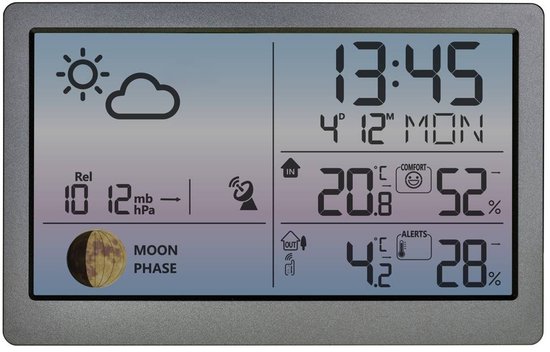 Station météo TFA Luna Sky - avec capteur extérieur et rétroéclairage