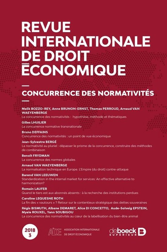 Revue internationale de droit économique - cover