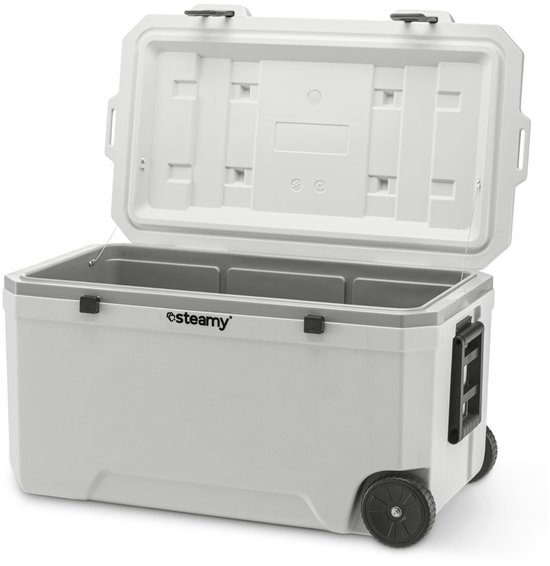 Steamy Marine 120 Roller - Grote Koelbox op Wielen - Speciaal voor op de boot - 120 Liter - Wit van Steamy — afbeelding 4