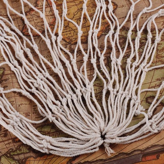 Visnet Wanddecoratie 150 x 200 cm - Decoratief Net voor Foto's en Feesten - Beige — afbeelding 3