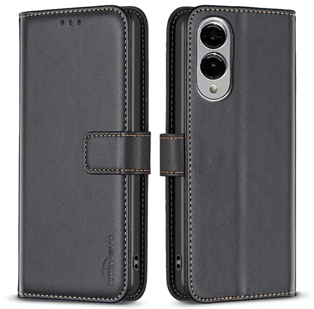 BINFEN Hoesje - Geschikt voor Samsung Galaxy S25 Edge Hoesje - BINFEN Book Case - Zwart