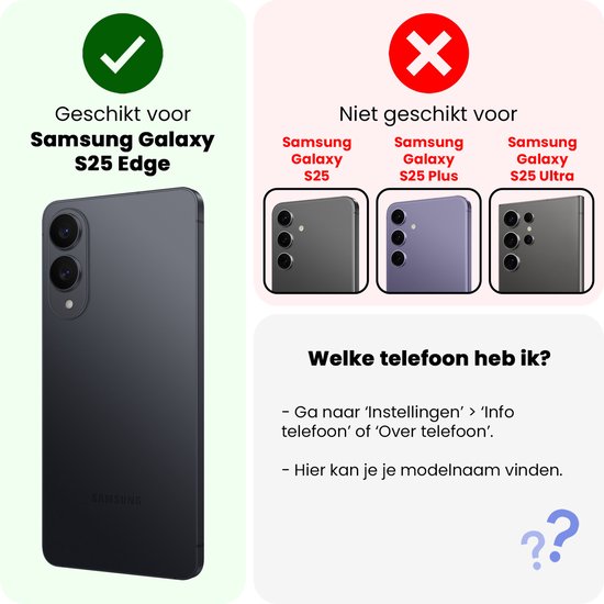 Screenprotector Geschikt voor Samsung S25 Edge Screenprotector Glas Gehard Tempered Glass Full Cover - Screenprotector Geschikt voor Samsung Galaxy S25 Edge Screen Protector Screen Cover - 3 PACK