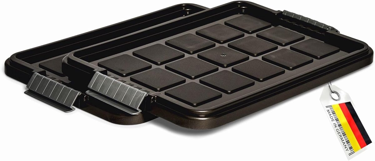 Novaliv 2x vervangingsdeksels 15 liter met clipsluiting 41x29 cm antraciet