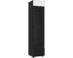 Combisteel Drankenkoeling - Smal Model - 232L - Zwart - +4°C/+10°C - Statisch + Ventilator - Wielen - 450x497x2024mm - Horeca Koelkast