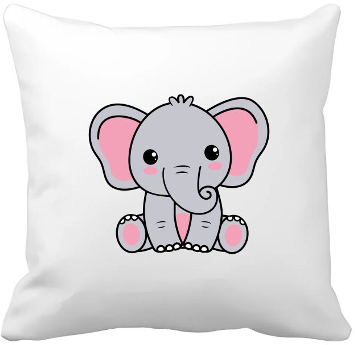 Akyol olifanten Kussen hoes - Olifant - dieren liefhebbers - dierentuin - zoogdieren - ollie - 40 bij 40 cm Multicolor