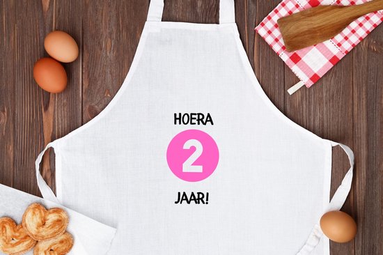 Akyol - hourra 2 ans Tablier de cuisine - Anniversaire - anniversaires - cadeau d'anniversaire - bambin - joyeux anniversaire - 82 par 71 cm