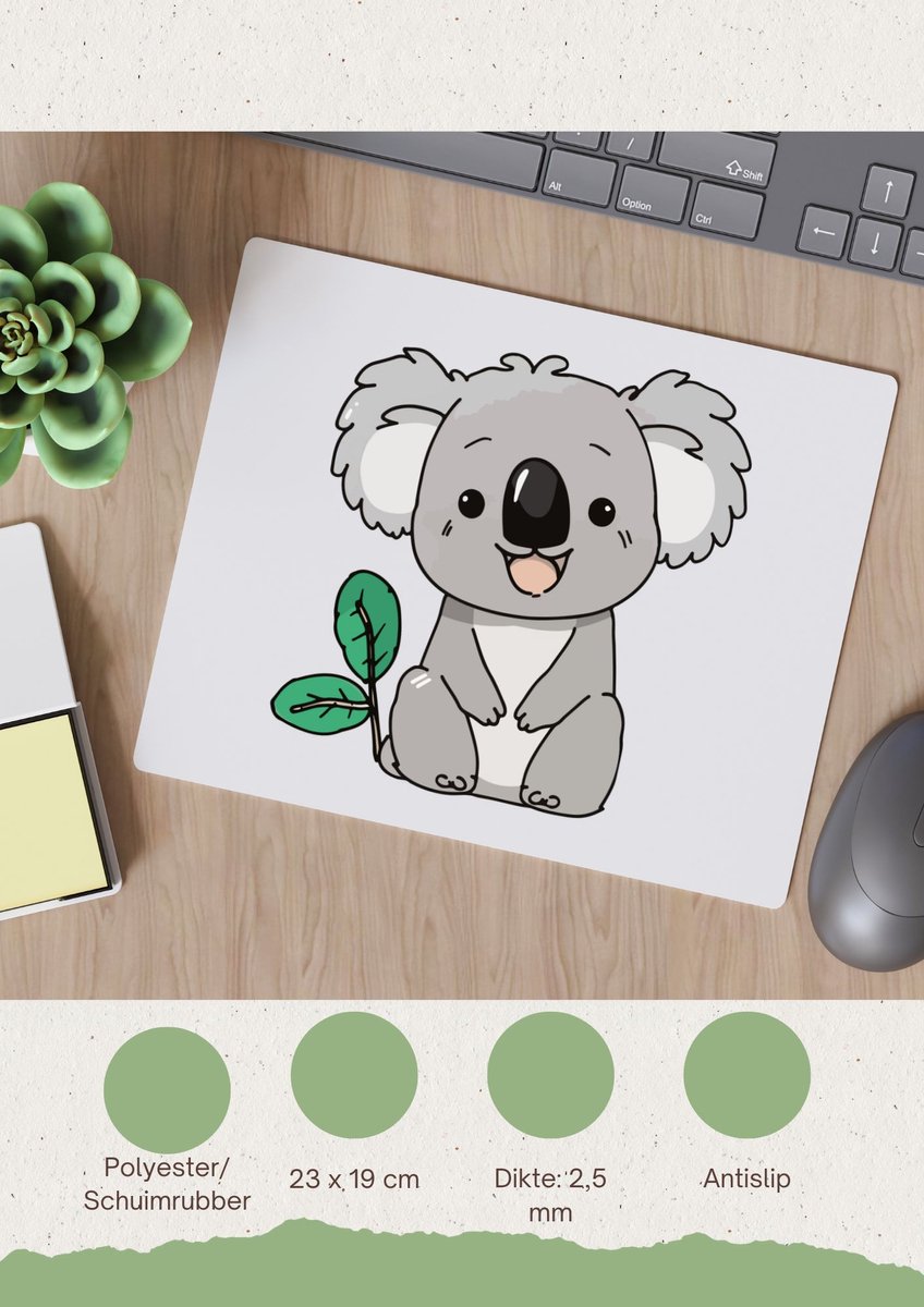 Akyol - koala's Muismat - Koala - dieren liefhebbers - dierentuin - beer - 23 bij 19 cm
