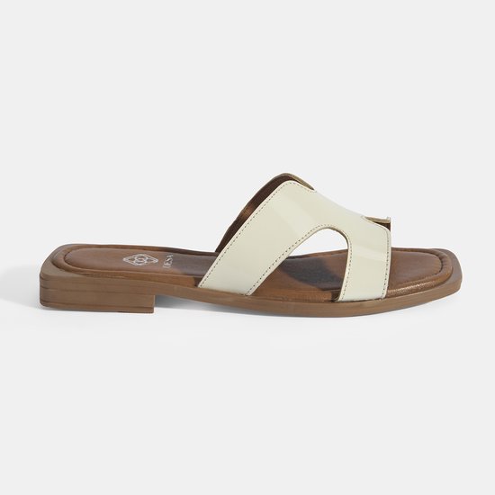 DESA Pantoufles Cuir Beige Femme Astuce de chaussure: ouvert Taille: 36 EU