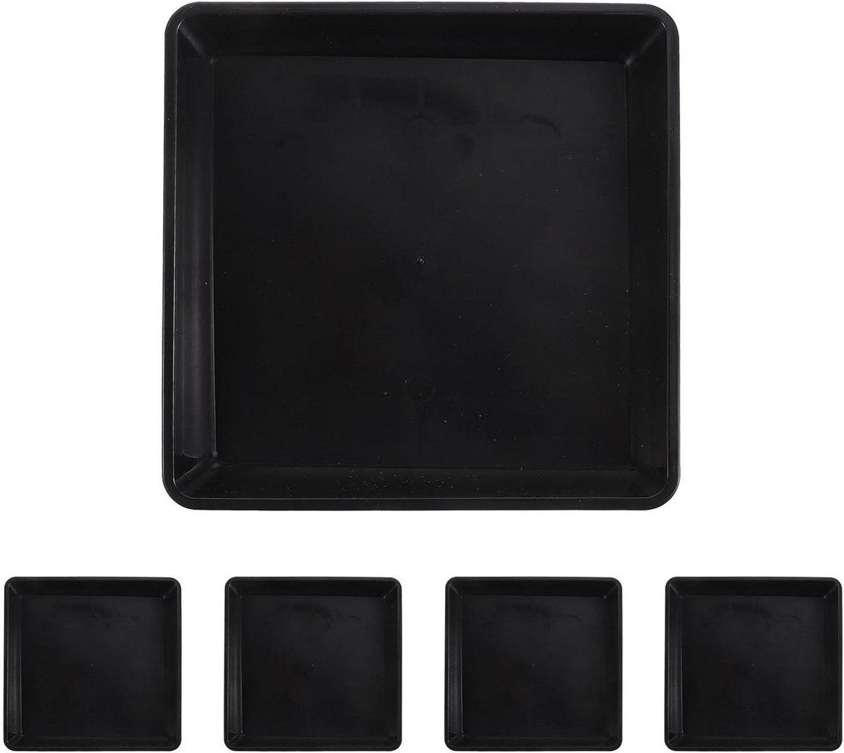 Bloempot Trays - 5 Stuks PP Plastic Plant Schotels voor Succulente Planten - Vierkante Bloempot Druppelpannen - Schotels Platen voor Bonsai, Bloemen en Sappige Potten - Afmetingen 18x18cm