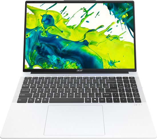 Acer Swift Lite SFL16-31P-327U Intel Core 3 N355 Laptop 40,6 cm (16") WUXGA 8 GB LPDDR5-SDRAM 512 GB SSD Wi-Fi 6 (802.11ax) Windows 11 Home Zilver - Acer - Hoofdafbeelding