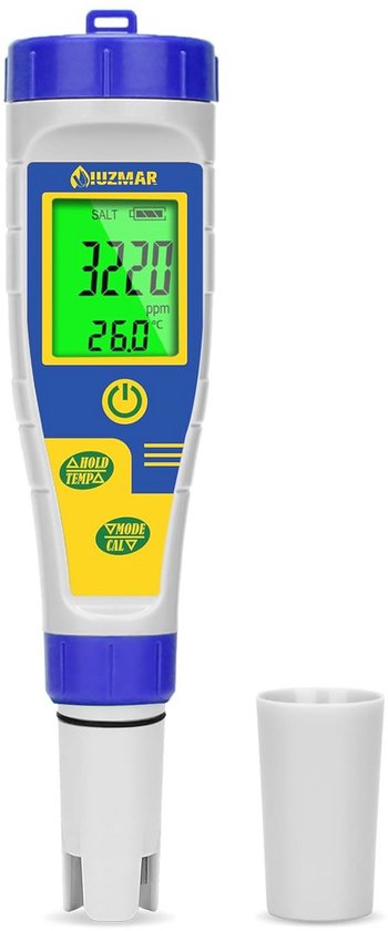Pawfly Zouttester en pH-meter, 5-in-1 pH-zoutgehalte TDS EC