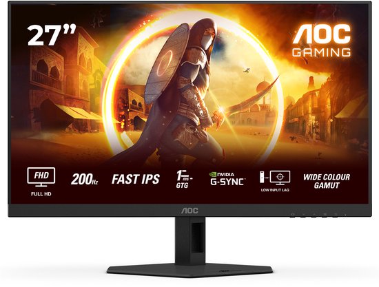 AOC G4 27G4HRE - Full HD IPS Gaming Monitor - G-Sync compatible - 200hz - Speakers - 27 inch