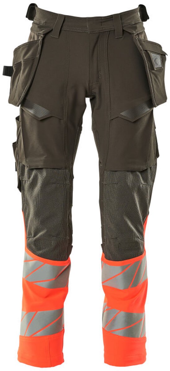 Mascot Accelerate Safe Broek met spijkerzakken 19131-711 - donkerantraciet/hi-vis rood - C68 - 82