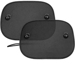 2-pack auto zijruit zonneschermen universeel schadelijke UV-straling zonnebrandbescherming warmtewerend voor baby's en kinderen huisdieren, 44 cm * 36 cm (zuignap)