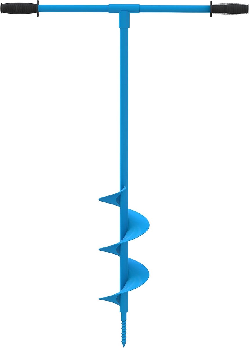 Handboor voor hekpalen en beplanting - 104 cm lengte, 15 cm diameter, antislip handgrepen