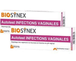 Biosynex - Vaginale Infectie Zelftest - Vaginale pH Test - Directe Kleuraflezing - Voor Jeuk, Branderig Gevoel en Ongewone Afscheiding - 2 x 3 Tests Pack