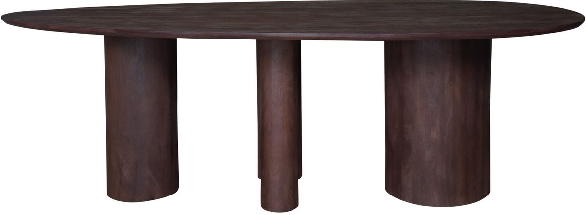 Home67 Eettafel Amir 240 x 120 cm - Espresso Mangohout - Organisch - Japandi - 8 tot 10 personen - keukentafel Bruin