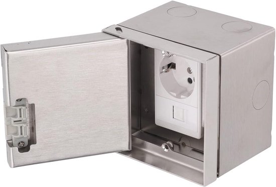Vloeruitlaat Afdekdoos, 4KW 16A Elektrische Vloerdoos met Standaard Poort, Waterdichte Roestvrijstalen Afdekking Verzonken Uitlaatdoos voor Aanrecht in de Keuken, Vloerstopcontact