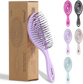 Ninabella kinder haarborstel antiklit - Spiraalvormige anti klit reis borstel - Mini detangler brush - Stijlborstel voor krullen of steil haar - Lila