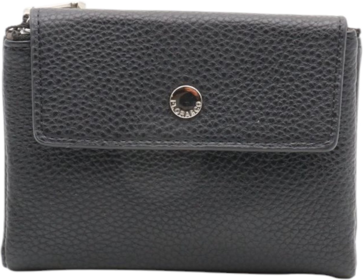 Flora&co - Paris - portemonnee - dames beugelportemonnee - broekzakformaat - zwart