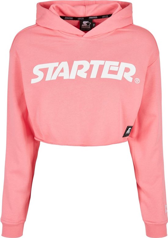 Urban Classics Crop Hoodie -XL- Logo rosepamplemousse Rose