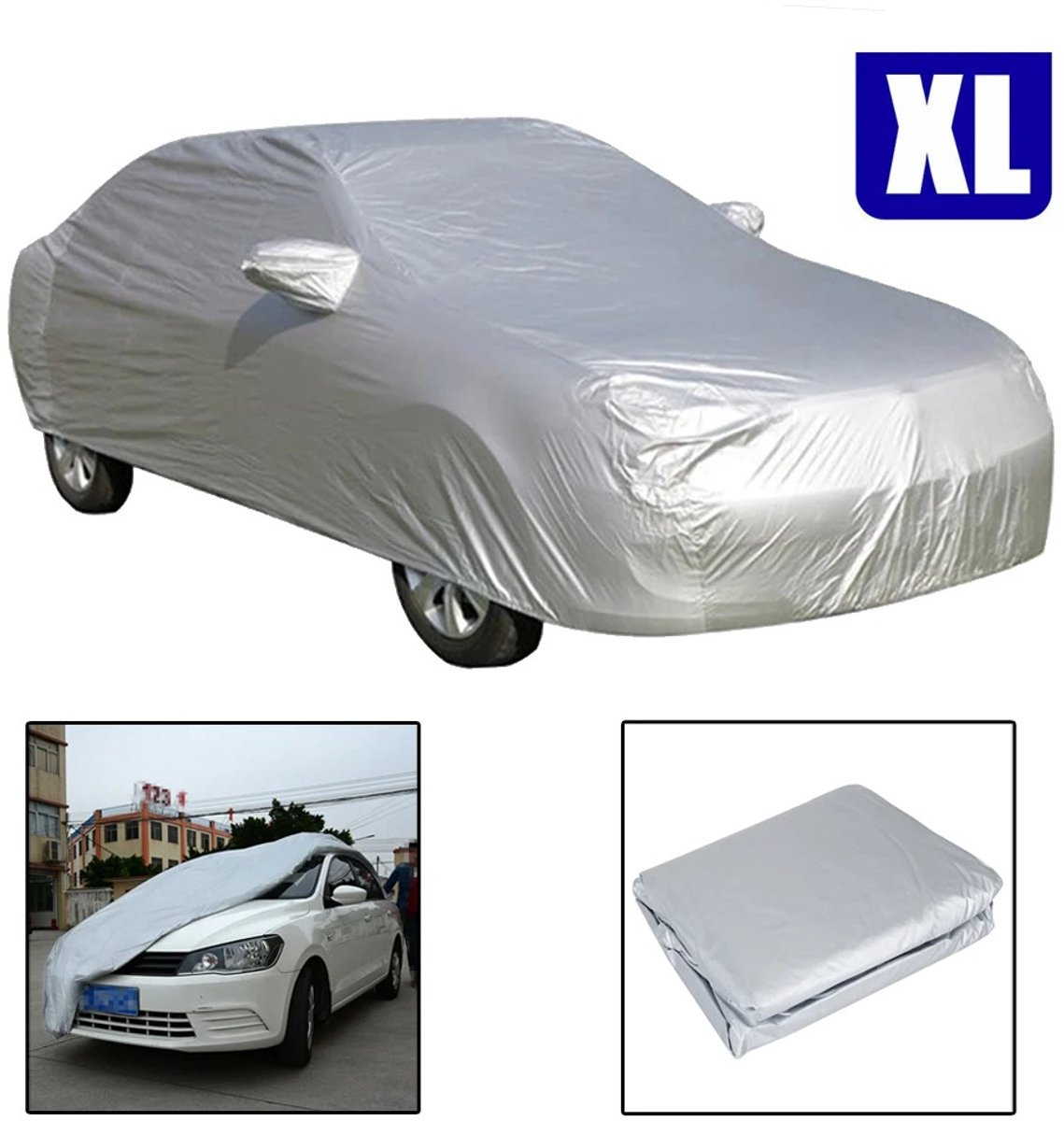 Mila Shop Auto cover - Autohoes voor buiten - Autobeschermhoes - Sedan - Outdoor - Zon UV bescherming - Waterdichte stof - Sneeuwbescherming - XL - 510x185x145cm