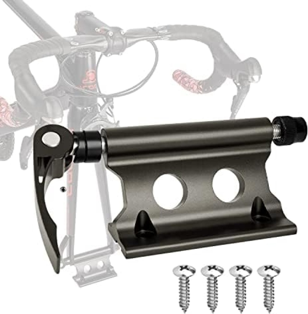 PolkaHome Fiets Vorkhouder met Snelspanner - Aluminiumlegering Transporthouder voor Vrachtwagen en Aanhanger - Zilver