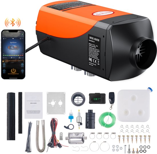 3KW Diesel-luchtverwarmer All-in-One 4-luchtuitlaat Dieselverwarming 12V afstandsbediening