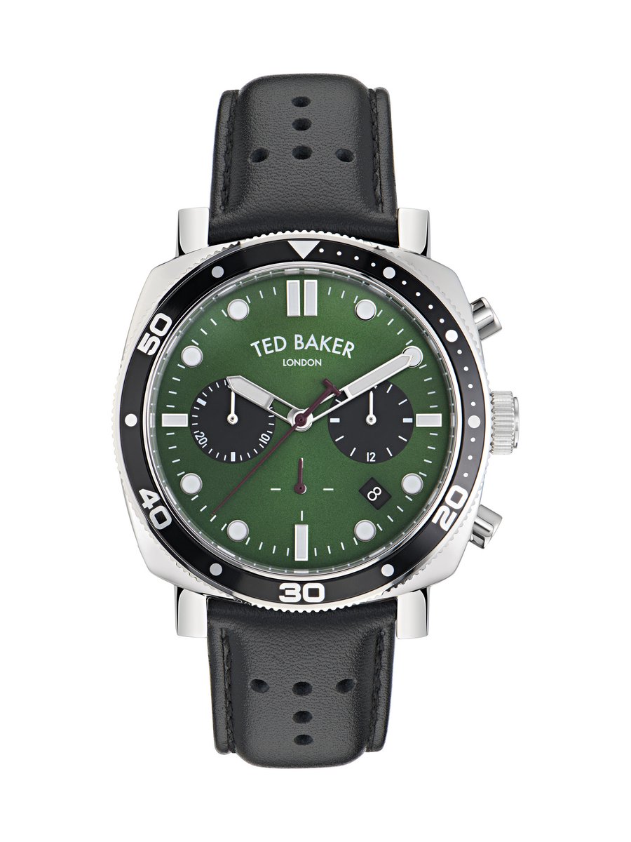 Ted Baker Caine Urban Kwarts Analoog Horloge Groente Case: 100% Stainless Steel | Armband: 100% Silicone 44 BKPCNF301W0