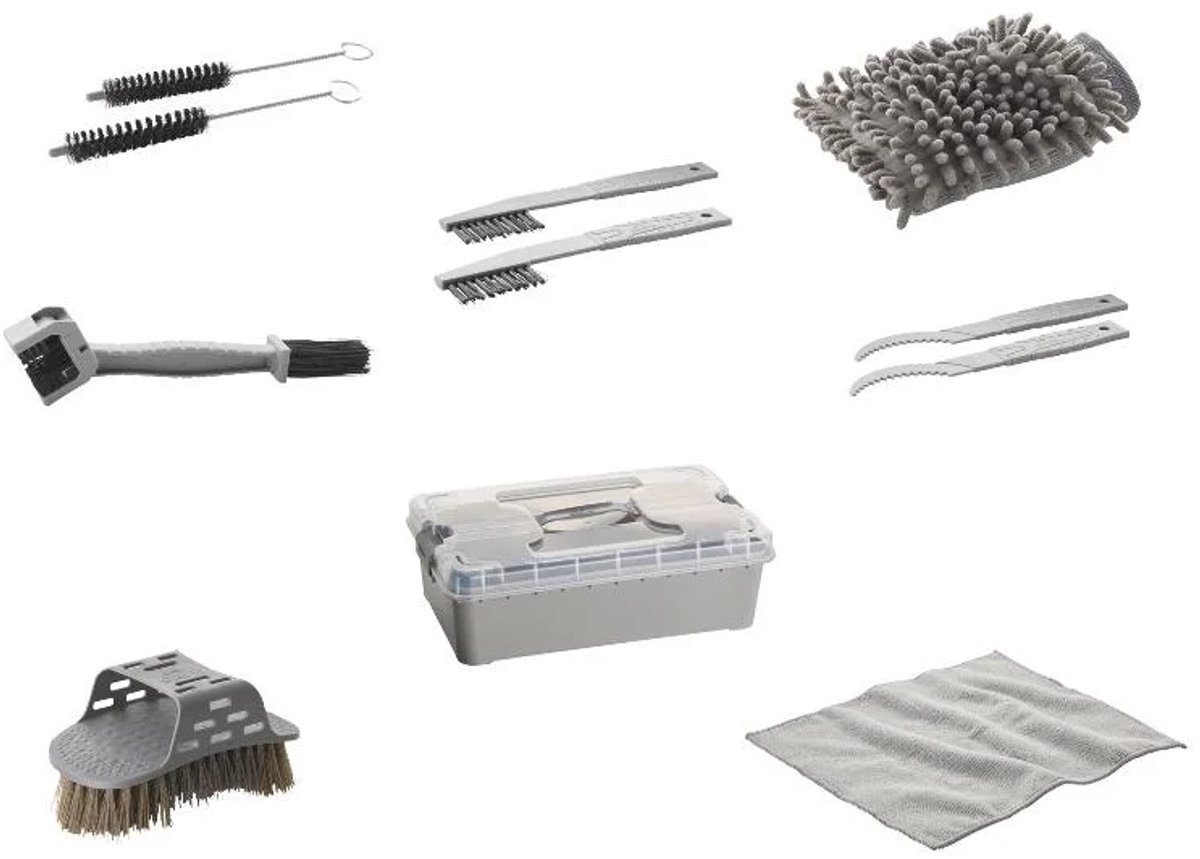 Crivit Fietsreinigingsset - 10 delig incl opbergdoos
