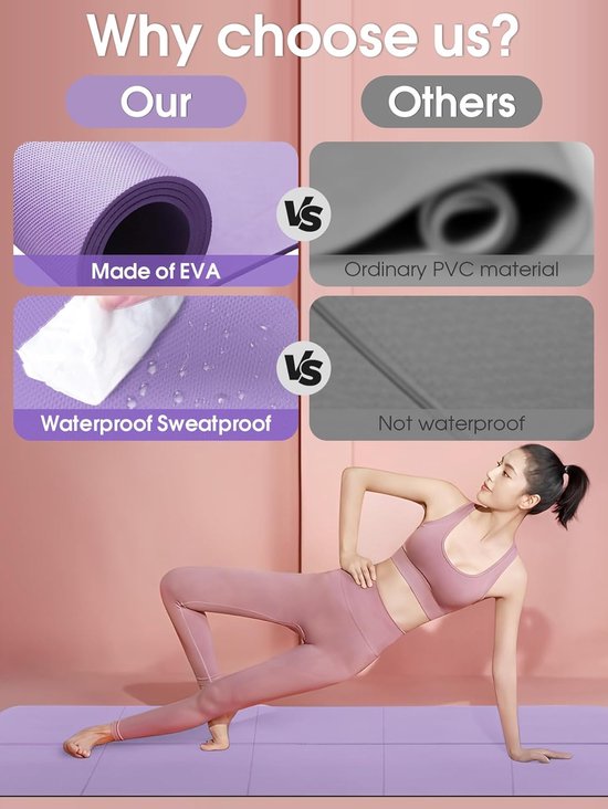 Opvouwbare yogamat - antislip - geschikt voor yoga en fitness — afbeelding 5