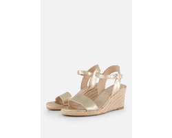 Tamaris espadrilles met sleehak metallic goud - Maat 38