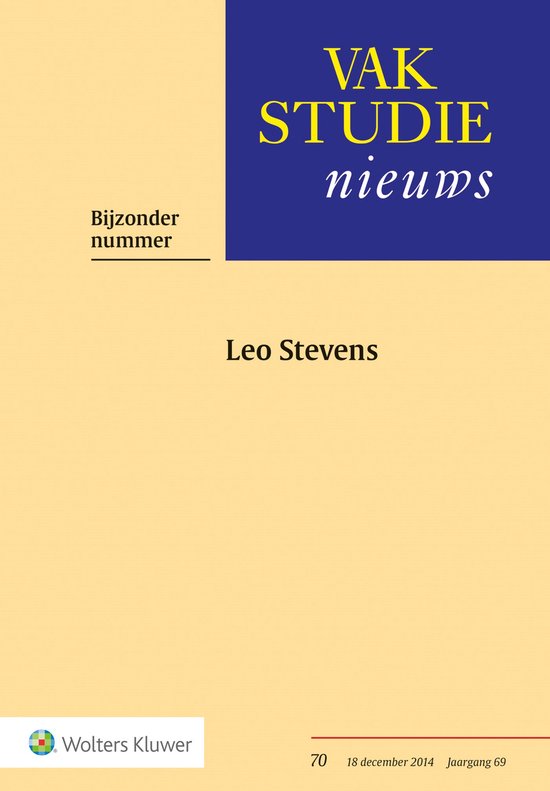 Vakstudienieuws 70 - Bijzonder nummer Leo Stevens - cover