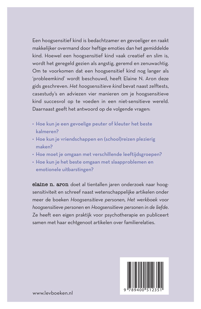 Het hoogsensitieve kind - back cover