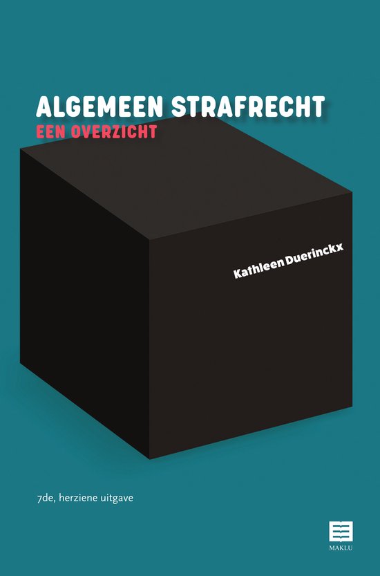 Boekomslag: zwarte kubus, tekst 'ALGEMEEN STRAFRECHT EEN OVERZICHT' en auteur.