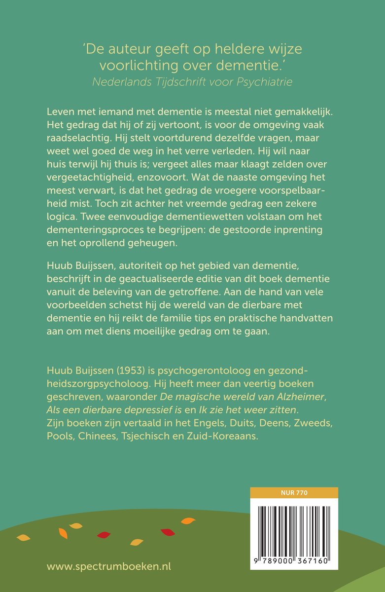 De heldere eenvoud van dementie - back cover