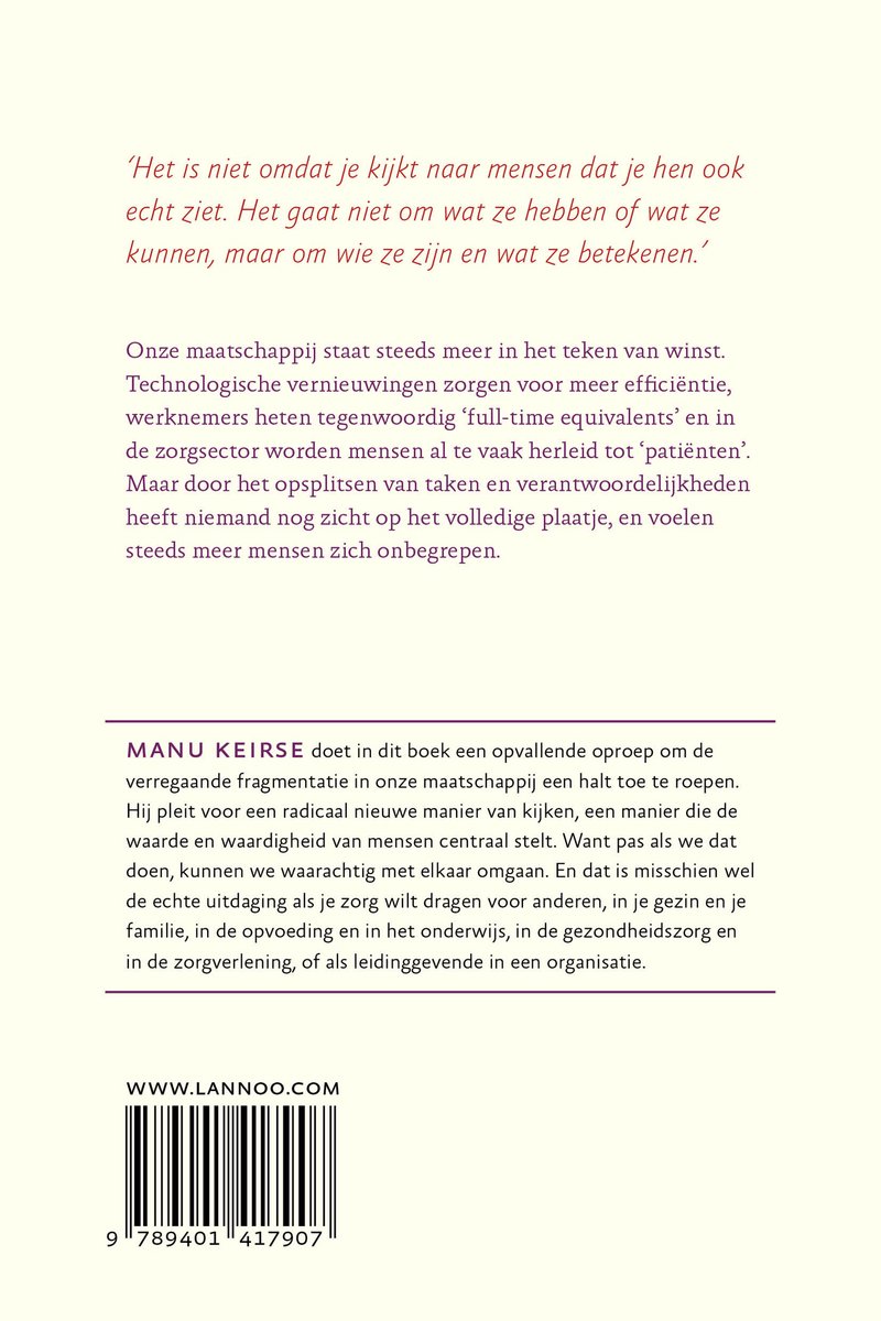Zie de mens - back cover
