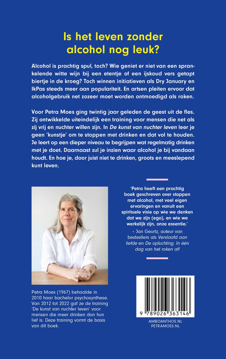 De kunst van nuchter leven - back cover