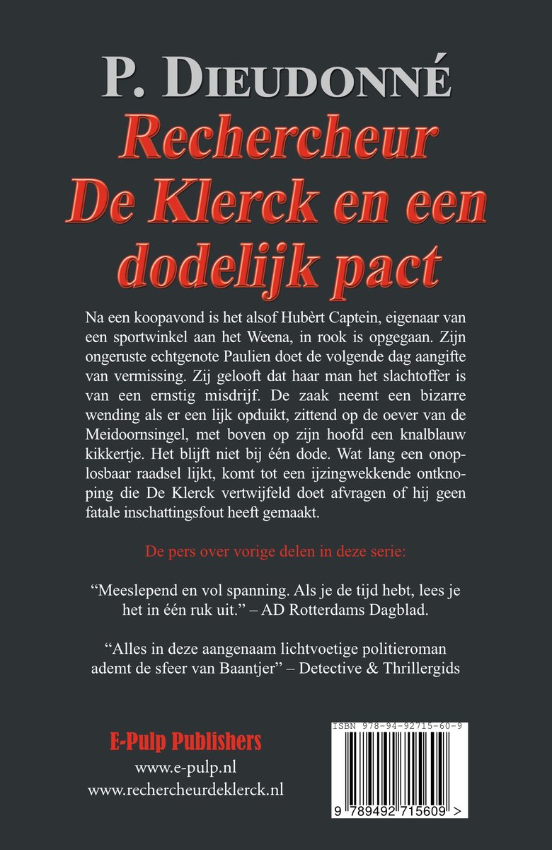 De Klerck 7 - Rechercheur De Klerck en een dodelijk pact - back cover