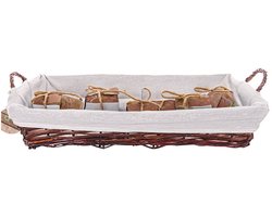 CM Cadeau mand met hengsel - bruin riet - 60 x 40 x 16 cm - rietenmand