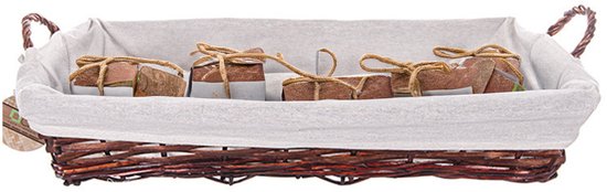 Panier cadeau CM avec anse - osier marron - 60 x 40 x 16 cm - panier en osier
